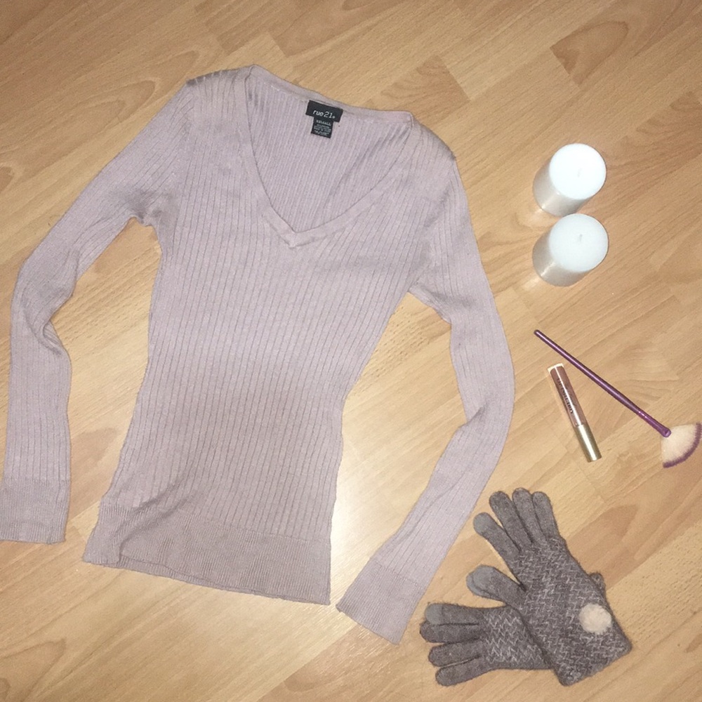 Knit V Neck Sweater